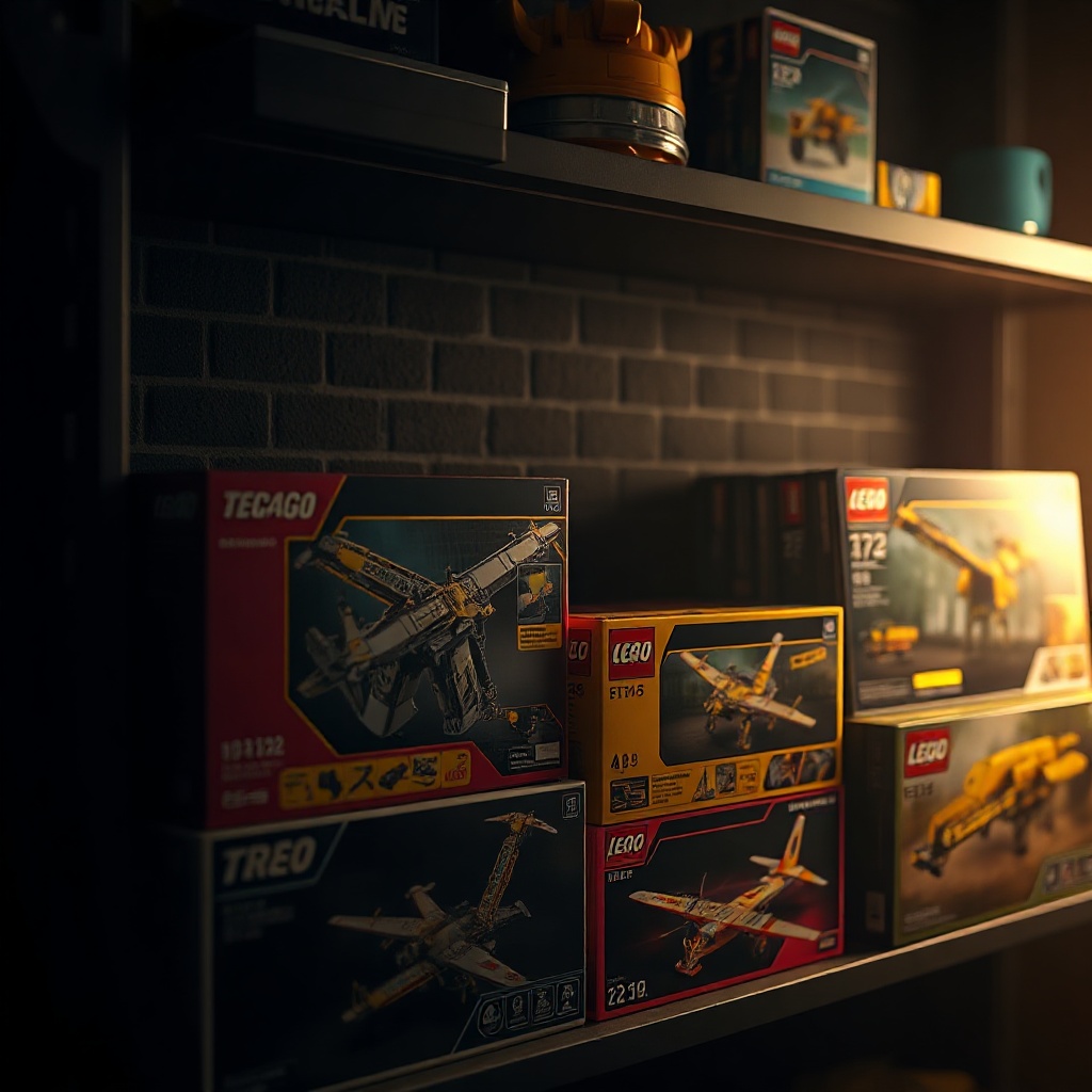Shelf view with construction set collection grid